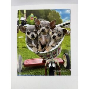 Vintage Keith Kimberlin School File Folders Cute Chihuahuas in basket New